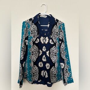 Express The Portifino Shirt blue blouse